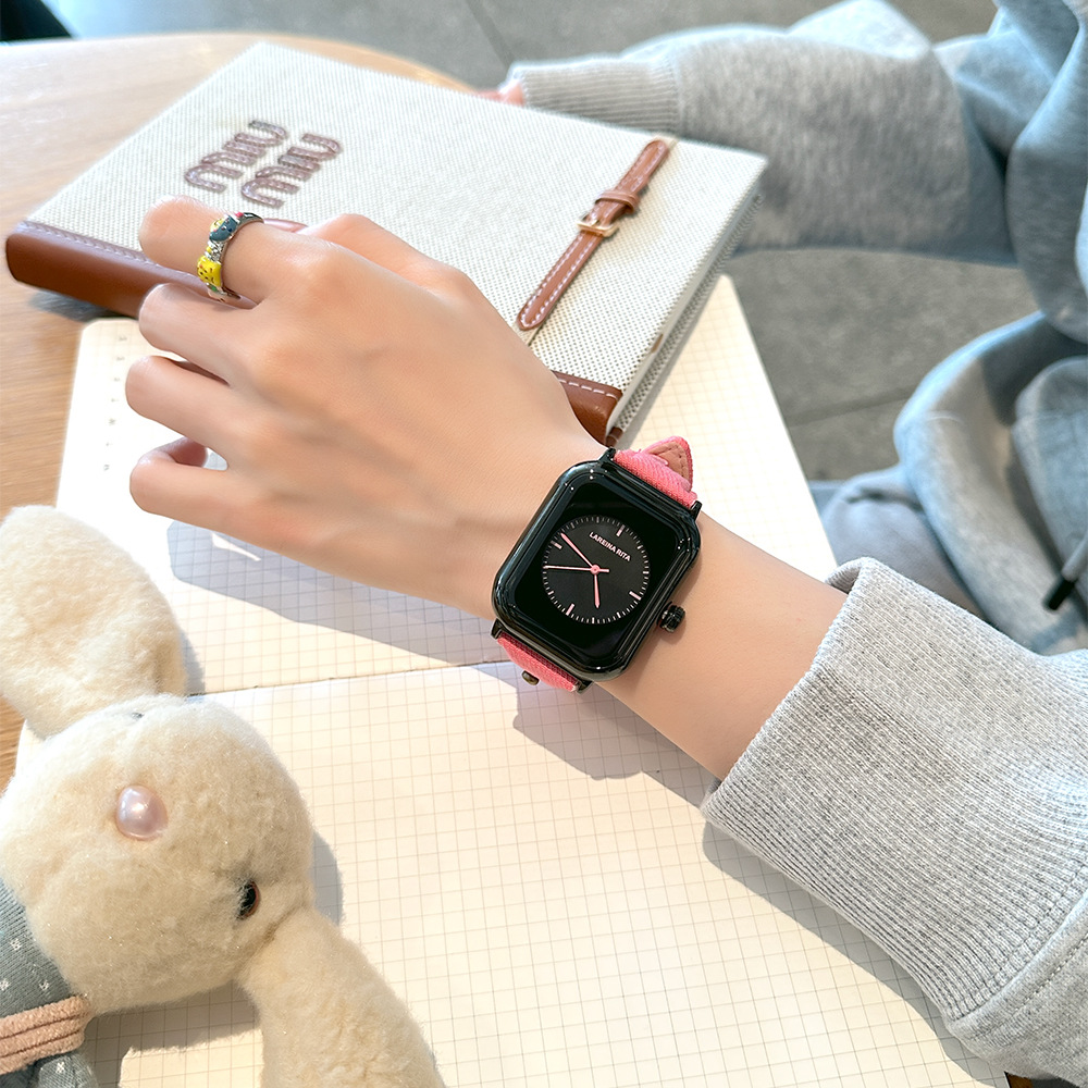 New Stylish Square Watch With  - Canvas Strap Watch ulasan dan harga