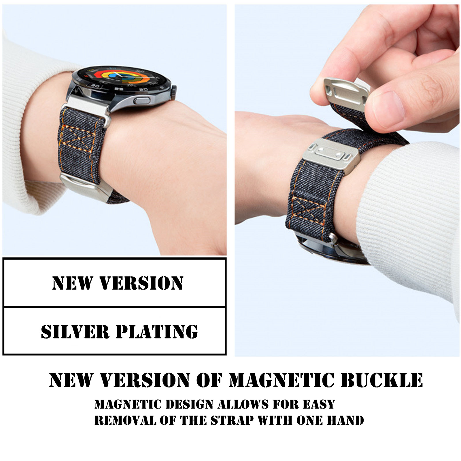 Magnetic Bands for Amazfit Fal - Canvas Strap Watch ulasan dan harga