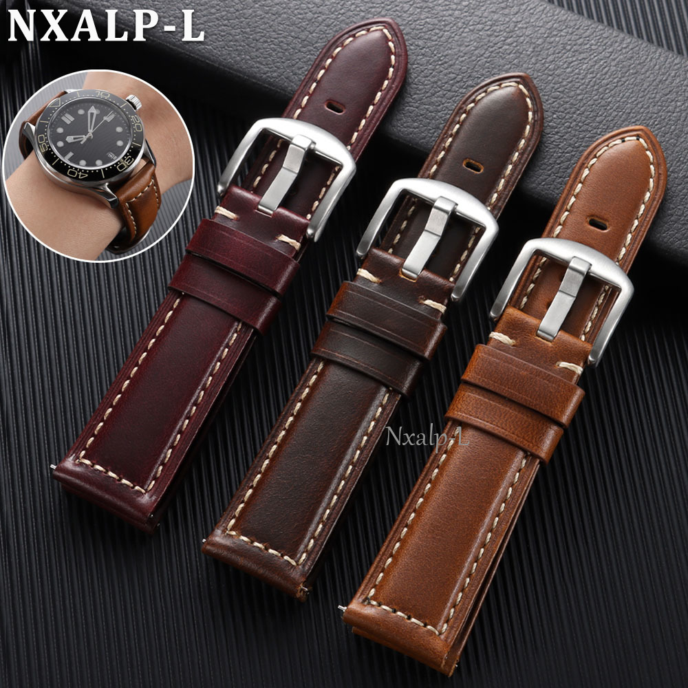 Oil Wax Cowhide Strap 18 20mm  - Omega Watch Speedmaster ulasan dan harga