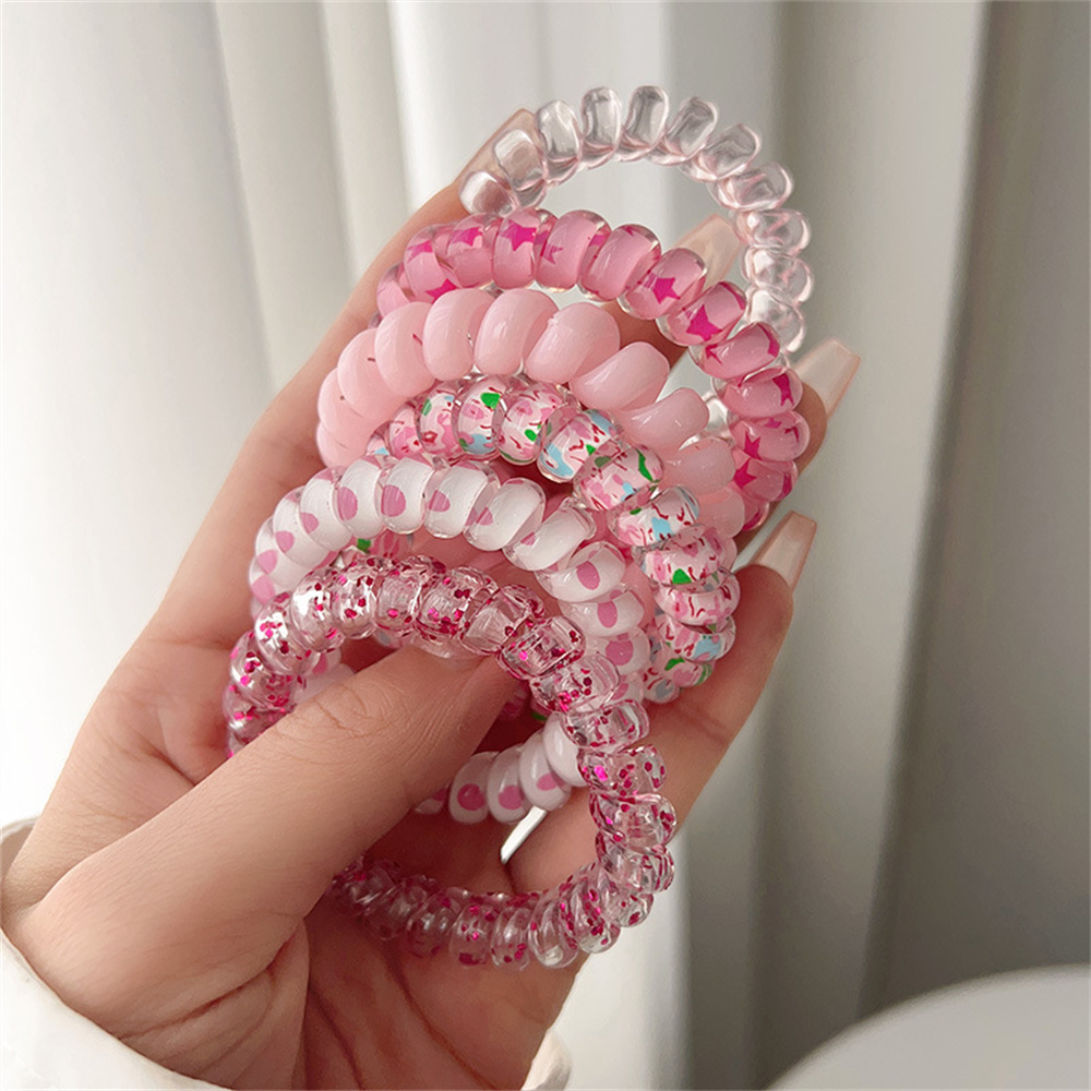 6pcs Sweet Cute Colorful Spira - Silicone Band Women ulasan dan harga