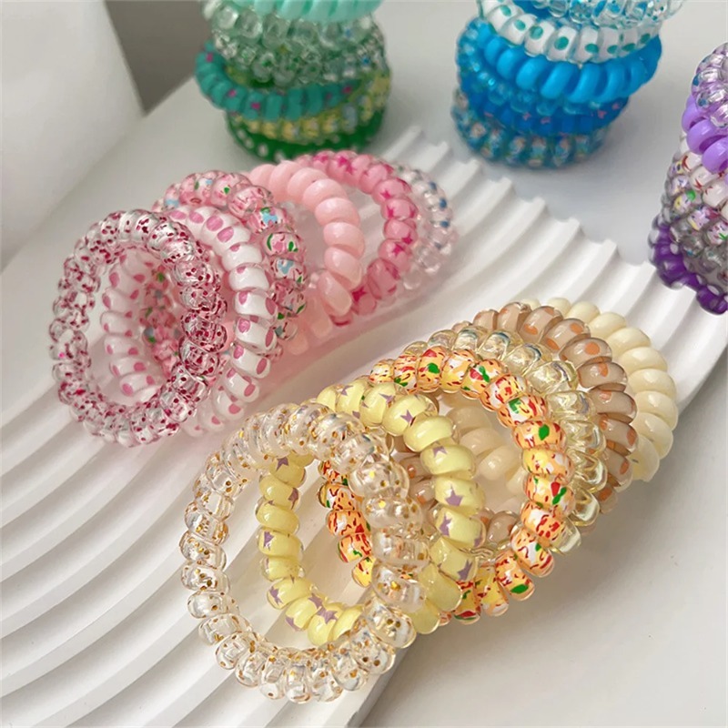 6pcs Colorful Resin Jelly Spir - Silicone Band Women ulasan dan harga