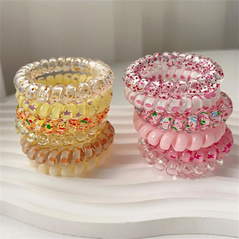 6pcs Colorful Resin Jelly Spir - Silicone Band Women ulasan dan harga