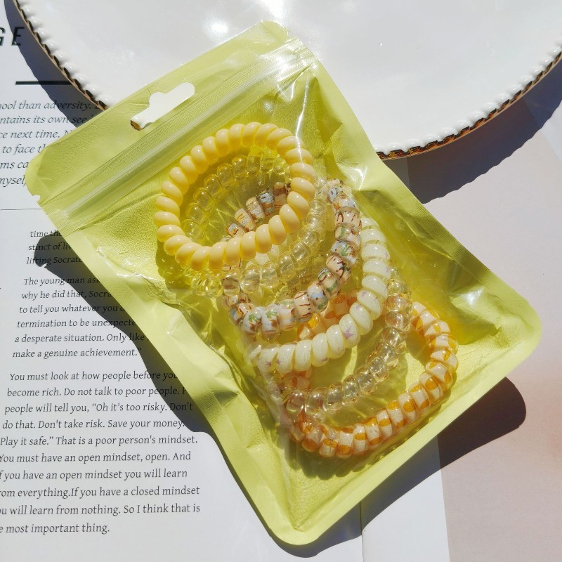 6pcs Colorful Resin Jelly Spir - Silicone Band Women ulasan dan harga