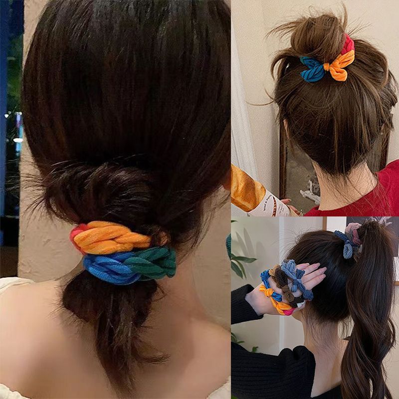Colorful Hand-Woven Hair Rope  - Silicone Band Women ulasan dan harga